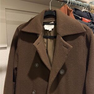 Vince Brown Wool Blend Long Coat